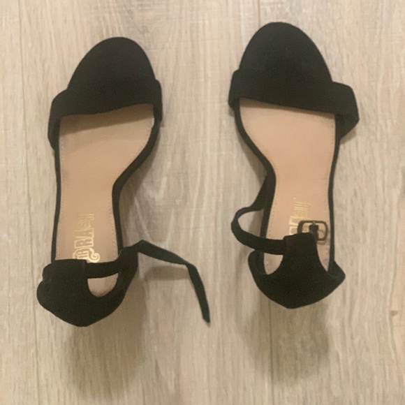 Shoes - 4” black suede heels from Payless. Bought them right b4 the last store closed.